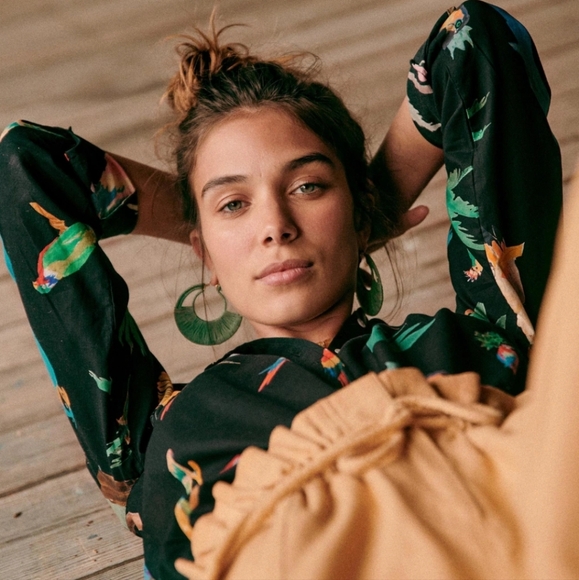 Sezane Pierro Shirt- Sezane X G. Kero Parrot Print - Picture 3 of 5